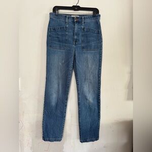 Madewell Womens Full Length Classic Straight Leg Denim Jeans, Size 28